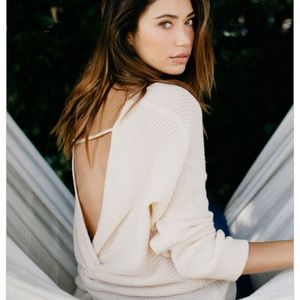 NWT SKY AND SPARROW Twist Bar Back Womens Sweater